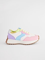 Rainbow Pastel Lace-Up Chunky Trainers - Image 4 of 9