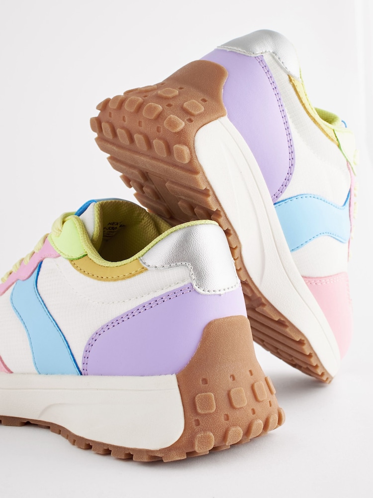 Rainbow Pastel Lace-Up Chunky Trainers - Image 8 of 9