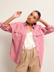 Pink Oversized Denim Shirt - Image 2 of 7