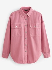 Pink Oversized Denim Shirt - Image 6 of 7