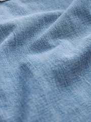Srednje modra - Oversized denim 100% bombaž srajce - Slika 6 iz 6
