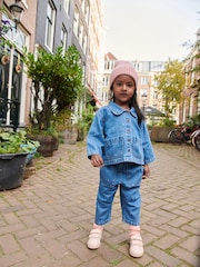 Mid Blue Denim 100% Cotton Shirt And Trousers Set (3mths-7yrs) - Image 2 of 7