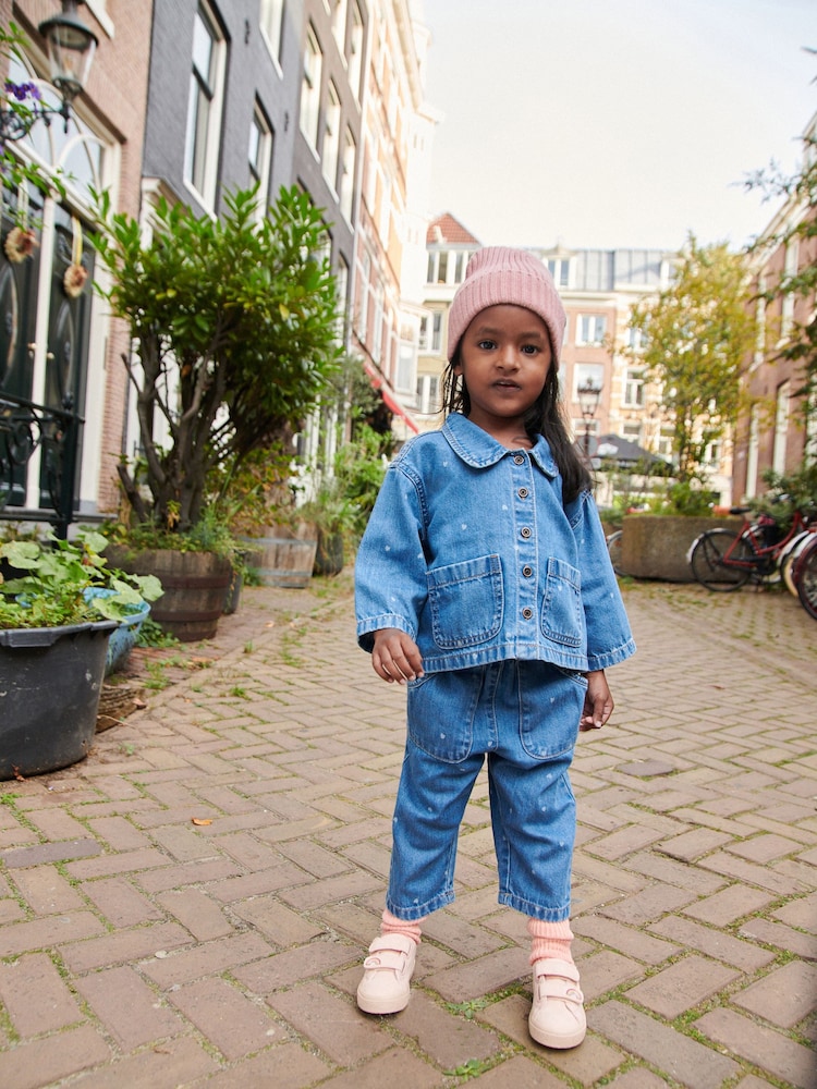 Mid Blue Denim 100% Cotton Shirt And Trousers Set (3mths-7yrs) - Image 2 of 7