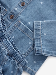 Mid Blue Denim 100% Cotton Shirt And Trousers Set (3mths-7yrs) - Image 7 of 7