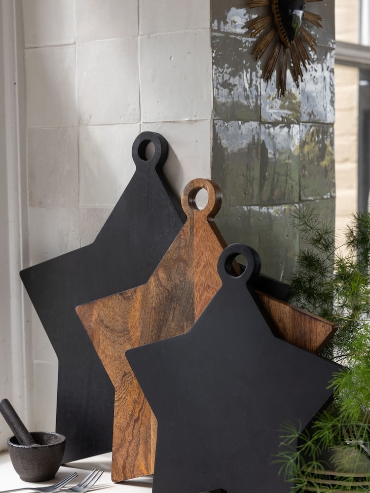 Rockett St George Black Wood Large Serve Board Star - Image 2 of 6