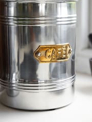 Rockett St George Silver Vintage Coffee Tin Storage Jar - Image 2 of 6