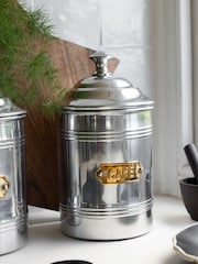 Rockett St George Silver Vintage Coffee Tin Storage Jar - Image 6 of 6