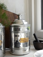 Rockett St George Silver Vintage Sugar Tin Storage Jar - Image 1 of 8