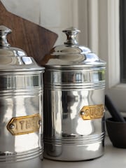 Rockett St George Silver Vintage Sugar Tin Storage Jar - Image 7 of 8