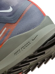 Nike Grey/Orange React Pegasus Trail 4 Gore-Tex Running Trainers - Image 12 of 13