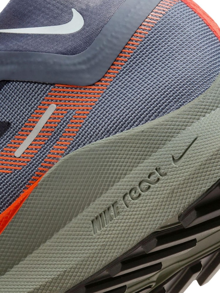 Nike Grey/Orange React Pegasus Trail 4 Gore-Tex Running Trainers - Image 13 of 13
