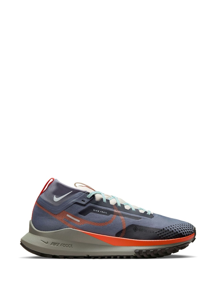 Nike Grey/Orange React Pegasus Trail 4 Gore-Tex Running Trainers - Image 3 of 13