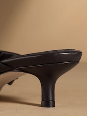 Russell & Bromley Black Trent Toe Post Kitten Heels - Image 6 of 7