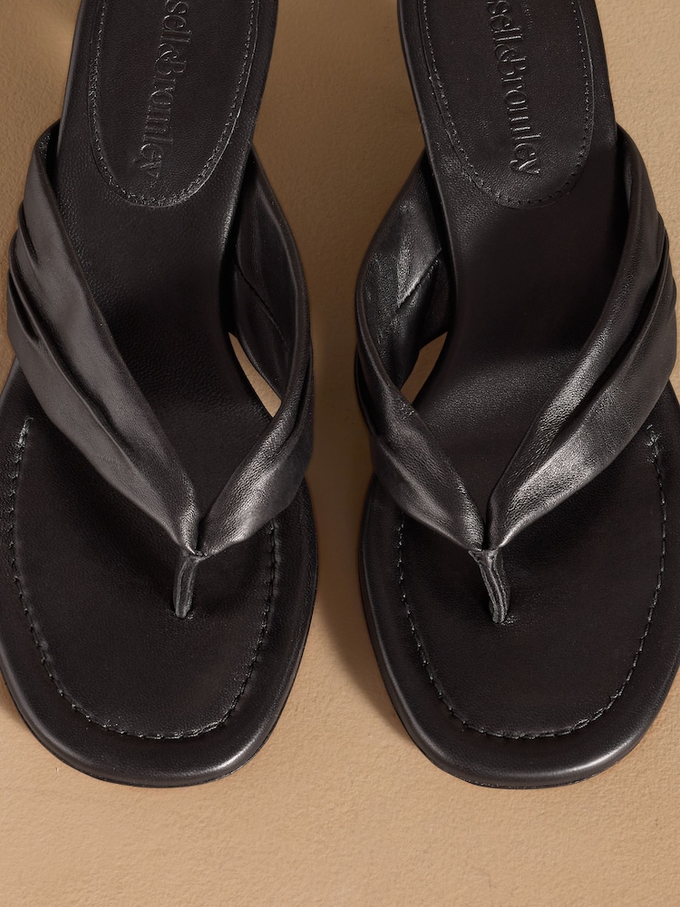 Russell & Bromley Black Trent Toe Post Kitten Heels - Image 7 of 7 Russell & Bromley Black Trent Toe Post Kitten Heels - Image 7 of 7