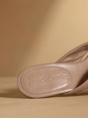 Russell & Bromley Taupe Trent Toe Post Kitten Heels - Image 5 of 7