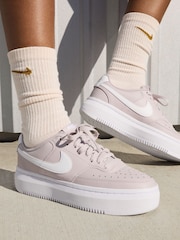 Nike Purple/White Court Vision Alta Platform Trainers - Image 12 of 12