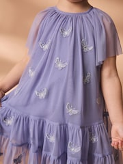 Blue Butterfly Mesh Dress (3mths-7yrs) - Image 4 of 7
