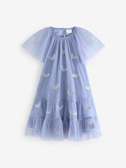 Blue Butterfly Mesh Dress (3mths-7yrs) - Image 5 of 7