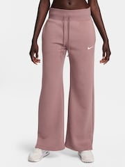 Nike Pink Phoenix Fleece High Waisted Wide Leg Sweatpants - Image 1 of 7