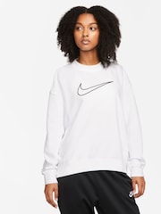 Nike White Dri-FIT Get Fit Graphic Crewneck Sweatshirt - Image 1 of 5