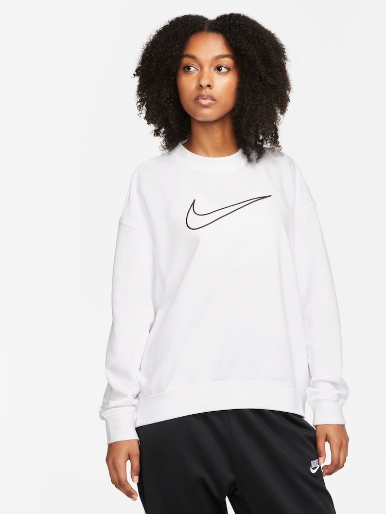 Nike White Dri-FIT Get Fit Graphic Crewneck Sweatshirt - Image 1 of 5