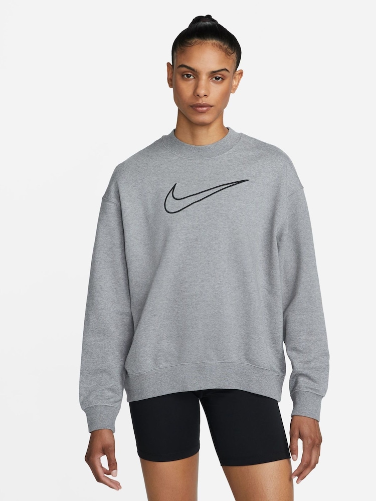 Nike Grey Dri-FIT Get Fit Graphic Crewneck Sweatshirt - Image 1 of 5