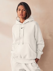 Nike Sail Oversized Sportswear Phoenix Fleece Mini Swoosh Pullover Hoodie - Image 1 of 6