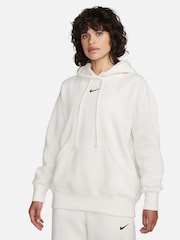 Nike Sail Oversized Sportswear Phoenix Fleece Mini Swoosh Pullover Hoodie - Image 2 of 6