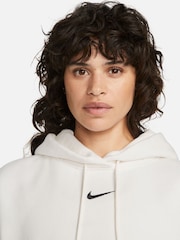 Nike Sail Oversized Sportswear Phoenix Fleece Mini Swoosh Pullover Hoodie - Image 5 of 6