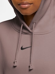 Nike Brown Oversized Mini Swoosh Hoodie - Image 4 of 4