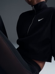 Nike Black Phoenix Fleece Half Zip Mini Swoosh Cropped Sweatshirt - Image 6 of 6