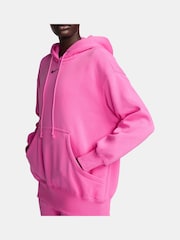 Nike Bright Pink Phoenix Fleece Oversized Mini Swoosh Pullover Hoodie - Image 5 of 10