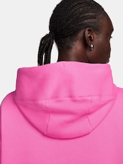 Nike Bright Pink Phoenix Fleece Oversized Mini Swoosh Pullover Hoodie - Image 7 of 10