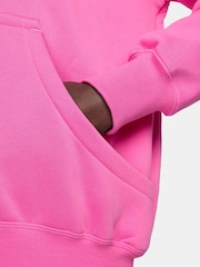 Nike Bright Pink Phoenix Fleece Oversized Mini Swoosh Pullover Hoodie - Image 8 of 10