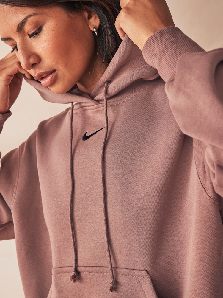 Polarowa bluza Nike Sportswear Phoenix o kroju oversize z małym logo i kapturem - Image 9 of 10