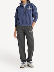 Sporty & Rich Blue Vendome Embroidered Quarter Zip Sweatshirt - Image 3 of 5