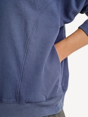 Sporty & Rich Blue Vendome Embroidered Quarter Zip Sweatshirt - Image 5 of 5