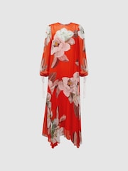 Florere Floral Asymmetric Midi Dress - Image 2 of 5