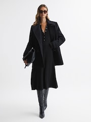 Reiss Black Mia Knitted Pleated Midi Dress - Image 5 of 5