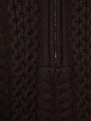 Reiss Chocolate Bantham 9-14 yrs Slim Fit Knitted Half-Zip Jumper - Image 6 of 6