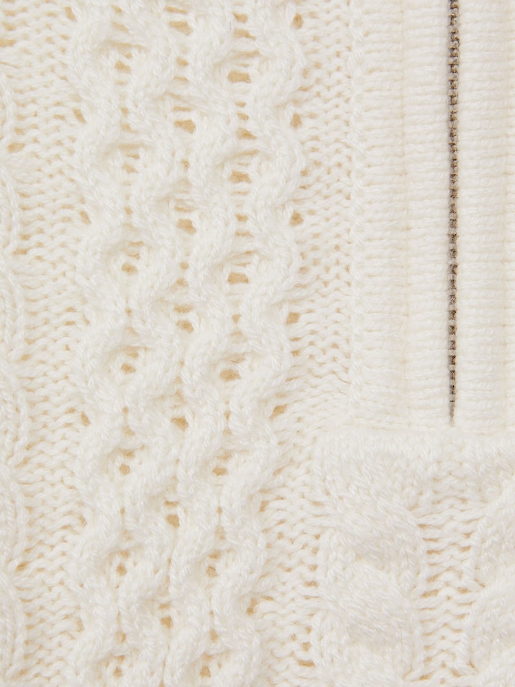 Reiss Ecru Bantham 9-14 yrs Slim Fit Knitted Half-Zip Jumper - Image 5 of 5