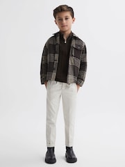 Reiss Chocolate Bantham Junior Slim Fit Knitted Half-Zip Jumper - Image 3 of 6