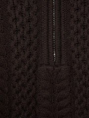 Reiss Chocolate Bantham Junior Slim Fit Knitted Half-Zip Jumper - Image 6 of 6
