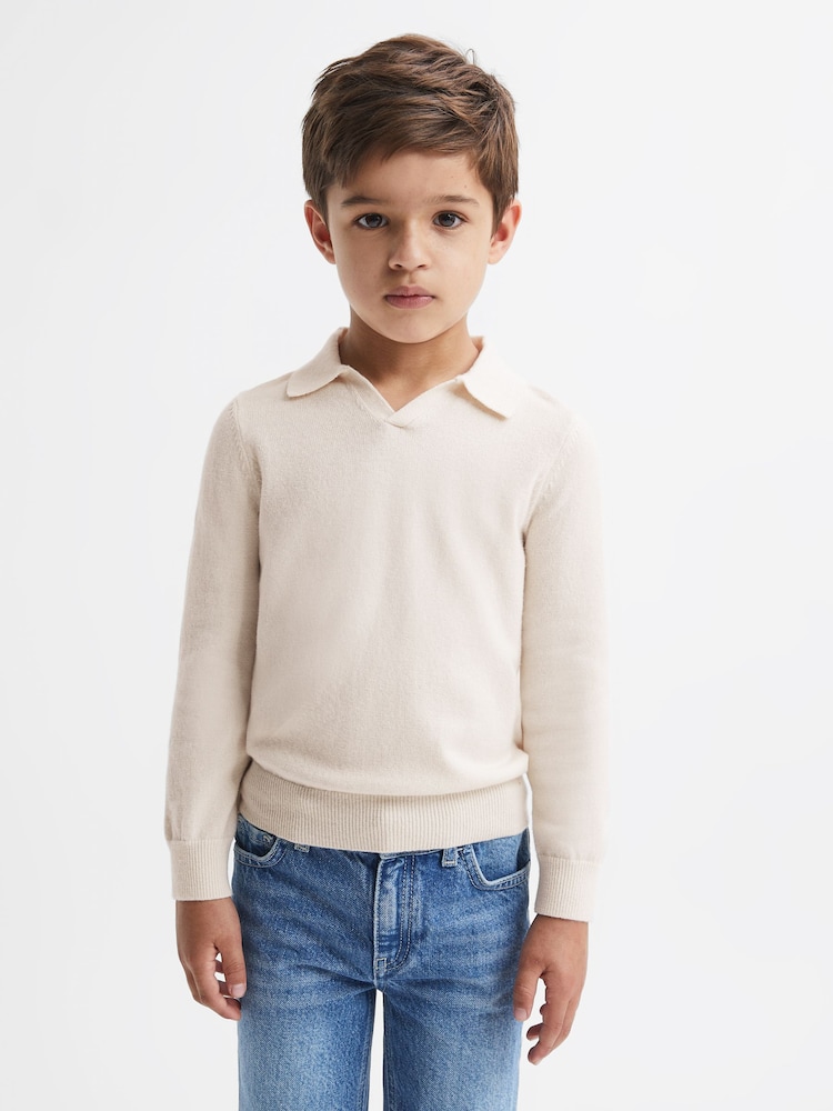 Reiss Milk Swifts 9-14 yrs Wool Open Collar Top - Image 1 of 6