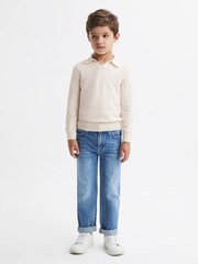 Reiss Milk Swifts 9-14 yrs Wool Open Collar Top - Image 3 of 6