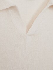 Reiss Milk Swifts Junior Wool Open Collar Top - Image 6 of 6