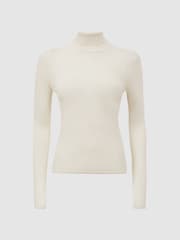 Reiss Cream Hazel Cashmere Roll Neck Top - Image 2 of 5