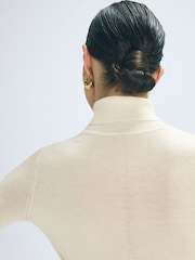 Reiss Cream Hazel Cashmere Roll Neck Top - Image 4 of 5