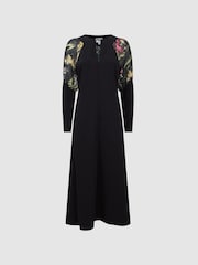 Florere Print Sleeve Midi Dress - Image 2 of 5