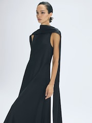 Черный - Reiss Кира Кейп Платье макси - Изображение 1 из 6
